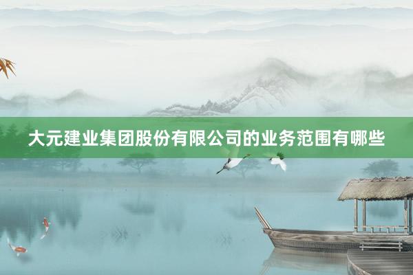 大元建业集团股份有限公司的业务范围有哪些