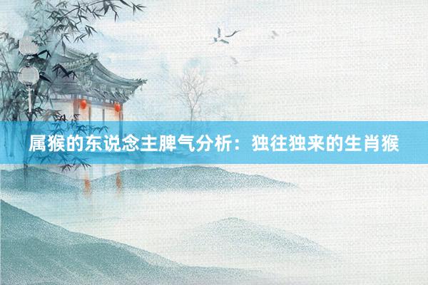 属猴的东说念主脾气分析：独往独来的生肖猴